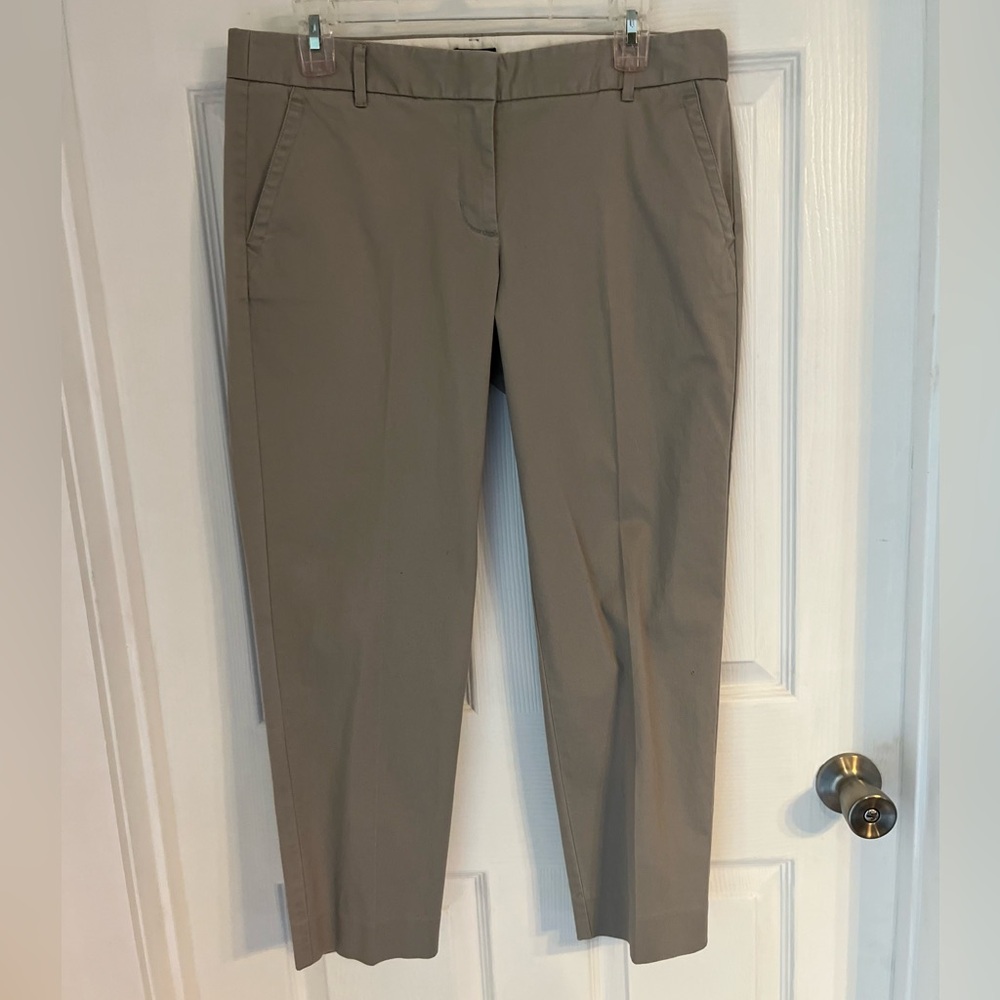 J. Crew Slim Cropped Ankle Pants in Taupe